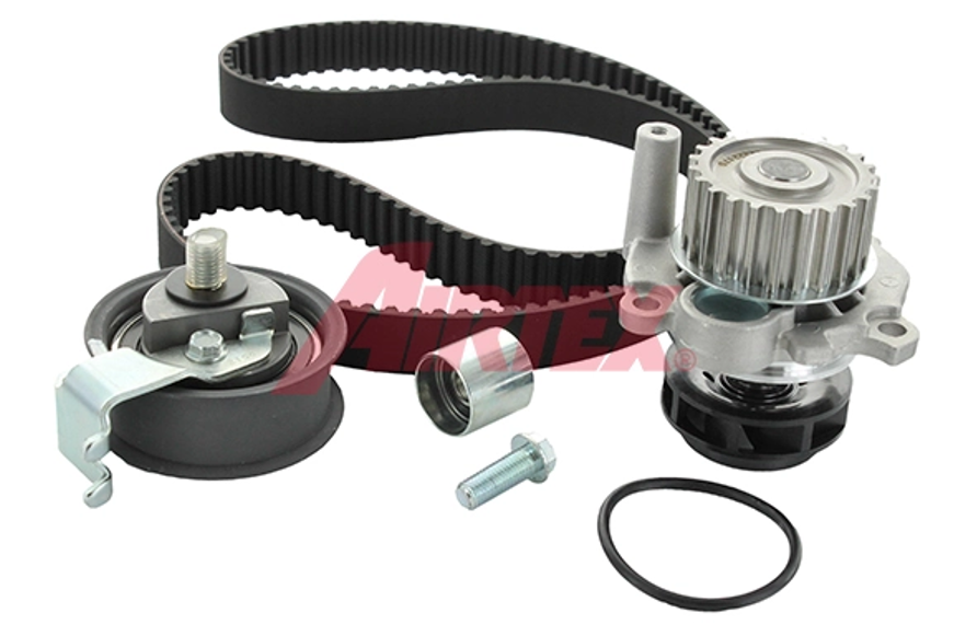 ремкомплект ГРМ (ремень+ролики+помпа) Audi A4, A6, VW Passat 1.8T 97->  (AIRTEX)