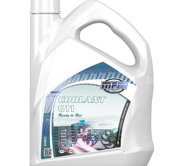 Охолоджуюча рідина MPMOIL/ G11 / -38°C / синій / 5л. / (BMW GS9400/N600690, VW TL774C)