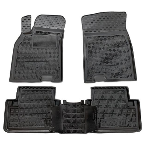 коврики салона Renault Megane III, Renault Fluence 2008-2015 хетчбек борт 2,5см, с перемычкой