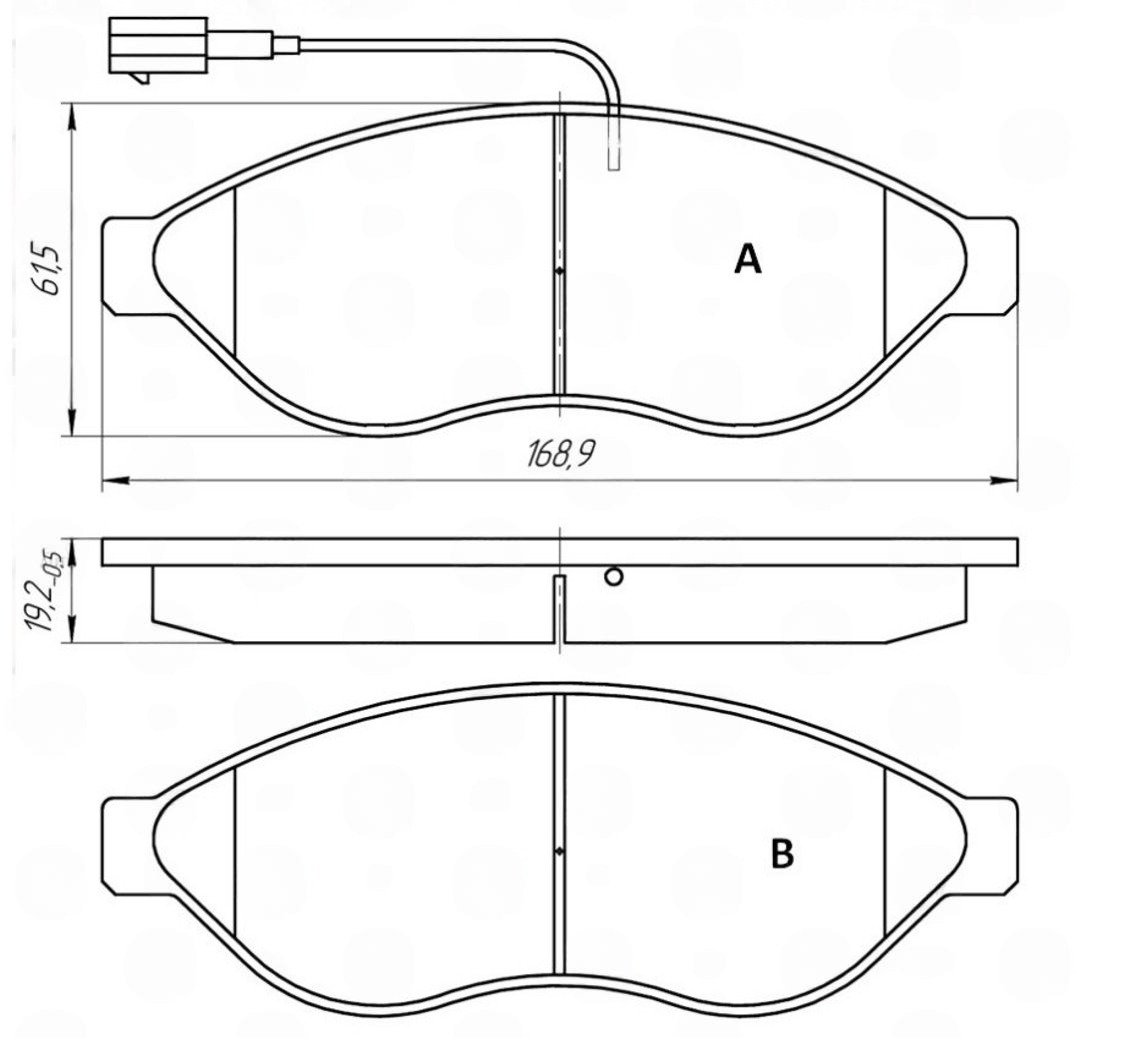 колод.торм. пер. Fiat Ducato-Peugeot Boxer 06-> (1.1-1.5T)  (Dafmi Intelli)