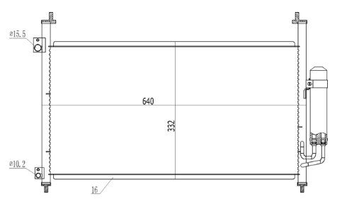 радиатор кондиционера Honda Civic 1.4-2.2i/D 05->  (HART)