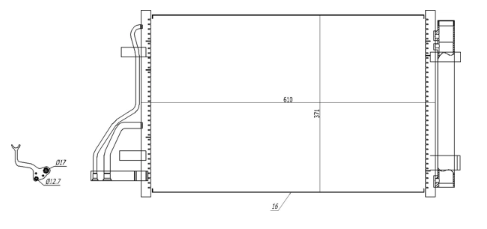 радиатор кондиционера Hyundai i30, Kia Ceed 1.4-2.0i (06-13)  (HART)