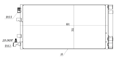 радиатор кондиционера Renault Fluence, Scenic III, Megane III 1.4-2.0 08->  (HART)
