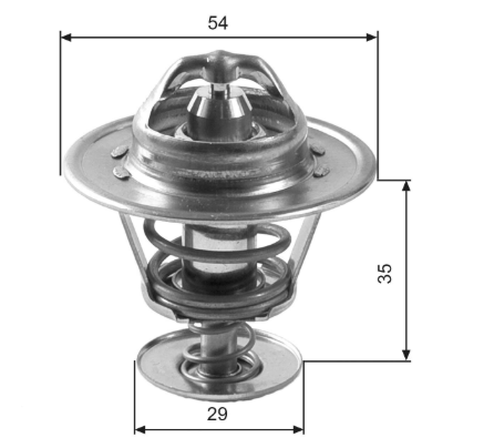 термостат Fiat Tempra, Tipo, Lancia, Peugeot  1.6-2.0i 95-> (88°C)  (VERNET)