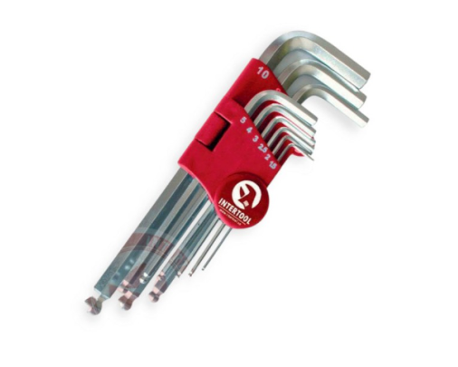 набор ключей шестигранных  средних HEX 1,5-10 мм,  9 шт. c шарниром