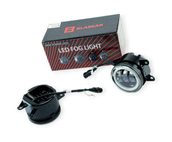 противотум. Renault LED (90мм 3.5") 50W  габарит+поворот + ангел.глаз. 3 линзы (пара)