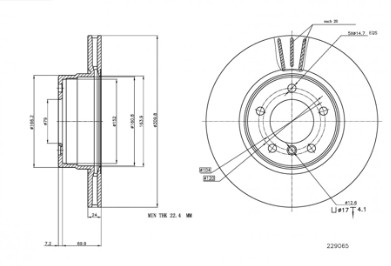 диск тормозной пер. BMW 5 (E60) 03-> (310x24mm)  (HART)