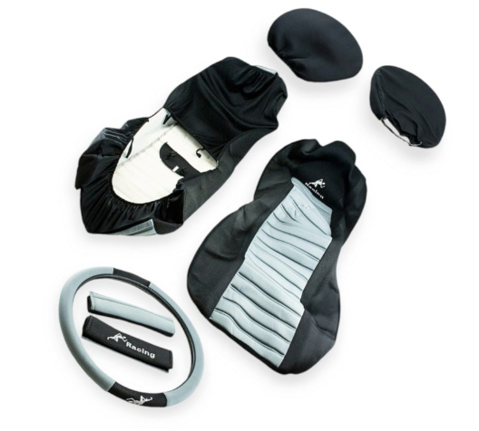 чехлы салона универс. 1+1 передние "ткань" MILEX Tango  серые + чехол руля М + чехол ремня