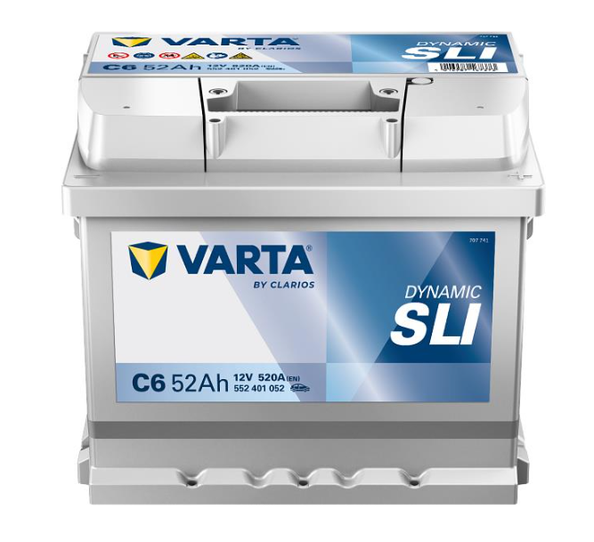 Аккумулятор VARTA SILVER DYNAMIC 52Ah, EN 520, правый "+" 207x175x175 (ДхШхВ) | 6СТ-52 АзЕ (C6)