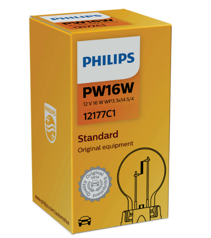 лампа A 12V PW16W WP3.3*14.5/4 PHILIPS