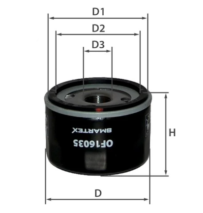 фильтр масл. Renault Logan, Kangoo 1.5dCi-1.9D (h=50mm) (низкий)  (SMARTEX)