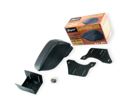 подлокотник - универсальный пластик/кожзам Elegant сдвижной черн/черн