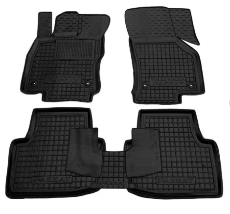 коврики салона VW Passat B8, Skoda Superb III 2015->  борт 2,5см, с перемычкой