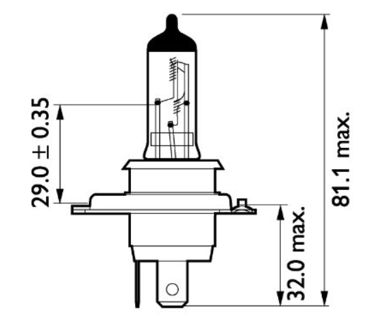 лампа H4 24V 75/70 (43) PHILIPS Master Duty Blue Vision 4000K (2шт) 13342MDBVS2 - зображення 3