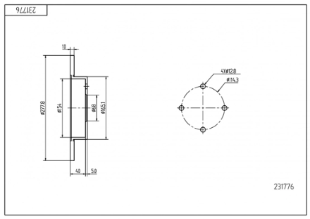 диск тормозной зад. Nissan Primera P11 98-> (d278x10)  (HART)
