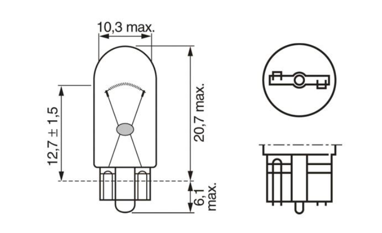 Автомобiльна лампа WY5W 12V 1 987 302 241 - зображення 2