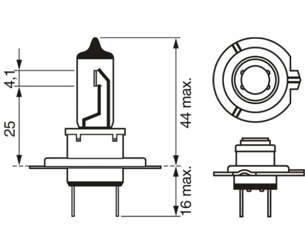 лампа H7 12V 55 W BOSCH Pure Light блистер 1987301012 - зображення 2