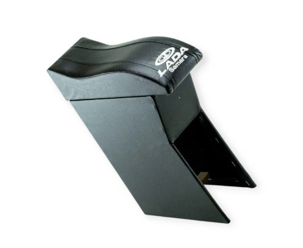 подлокотник ВАЗ 2115  черный  с вышивкой (кожзам)  NEW с изгибом