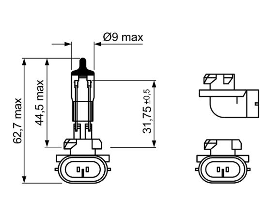 лампа (885) 12,8V 50W  BOSCH