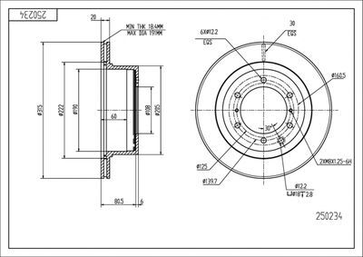 диск тормозной зад. Hyundai Terracan 01-> (d315x20mm)  (HART)