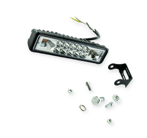 фара дополнительная LED  прямоуг. 150х38х40 (Д/В/Ш) 48W дальний 3030 (yellow+white+yellow) стробоско