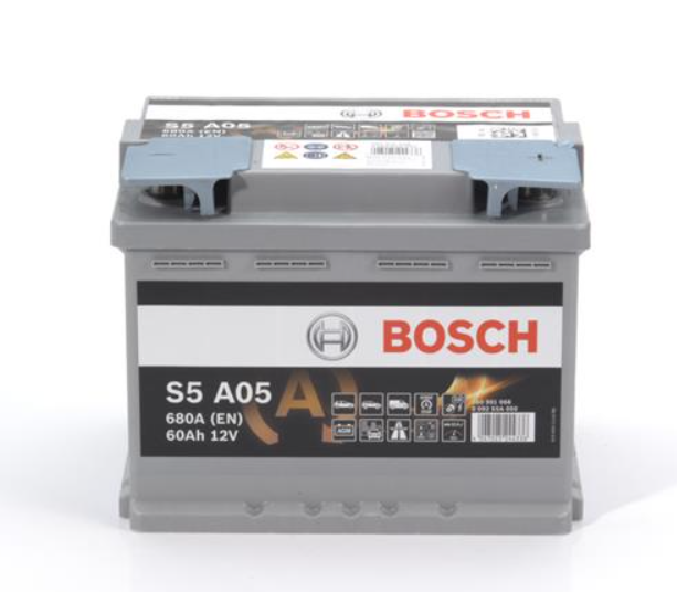 Акумулятор Bosch S5 AGM 60Ah, EN 680 правий "+" 242x175x190 (ДхШхВ) с-ма START-STOP 0 092 S5A 050 - зображення 1
