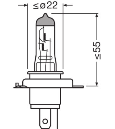 лампа H4 12V 60/55 (43) OSRAM Night Breaker +220% 64193NB220 - зображення 3