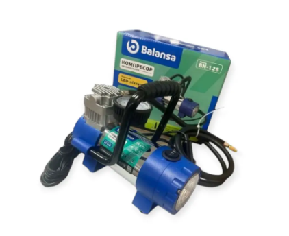 компрессор Balansa 10атм/35л/12А/1м шланг/прикур/насадки/сумка/фонарь