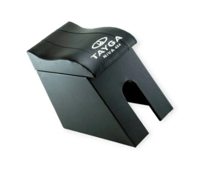 подлокотник ВАЗ 2121 Нива, Тайга  черный  с вышивкой (кожзам)  NEW с изгибом