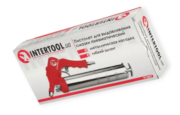 шприц для смазки ПНЕВМО  500 мл Intertool с гибким шлангом PT-0607 - зображення 3