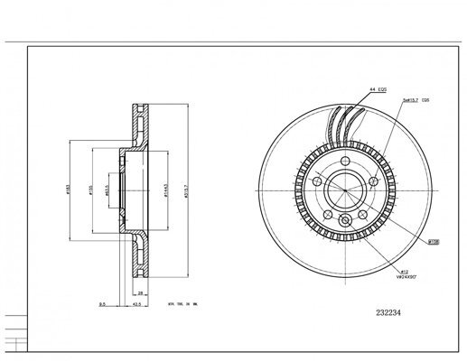 диск тормозной пер. Ford Galaxy II, Volvo, Land Rover Freelander 07-> (d316x28mm)  (HART)