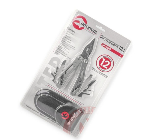 мультиинструмент 12 в 1, L-165мм (чехол) Intertool HT-0540 - зображення 2