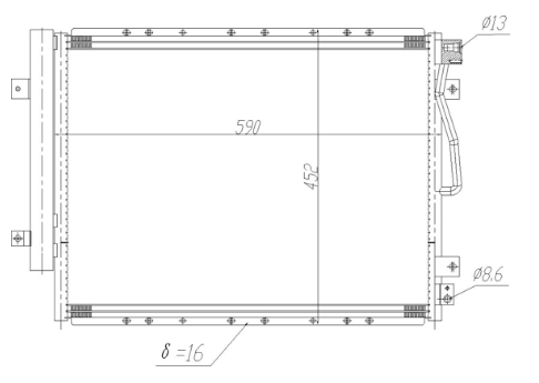 радиатор кондиционера Kia Sorento 2.5CRDI/3.3 V6 (02-11)  (HART)