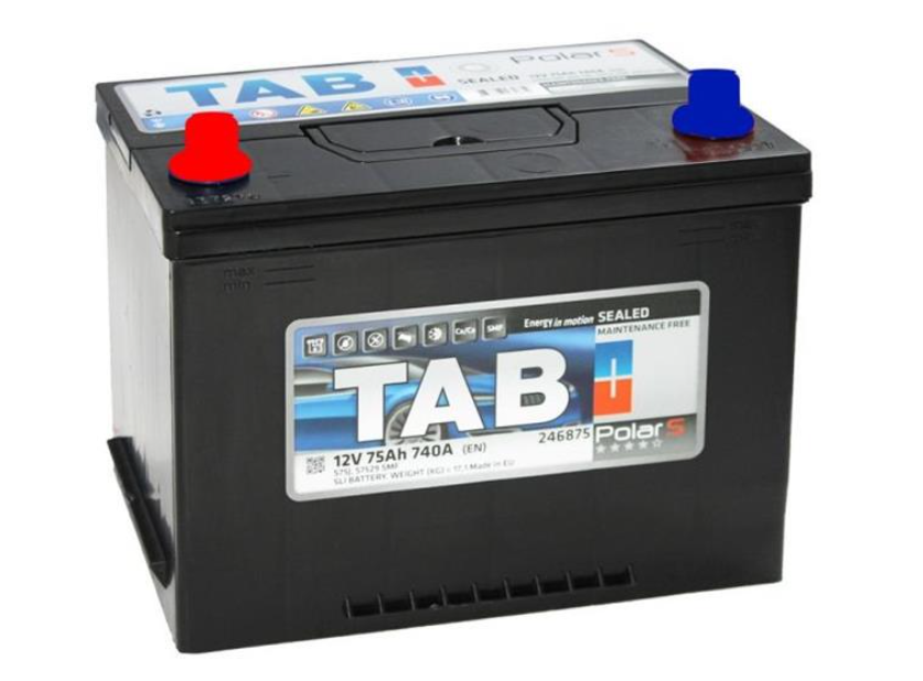 АКБ TAB POLAR S (Asia), L"+" 75Ah, En740 (269 x 173 x 198/218) левый "+"