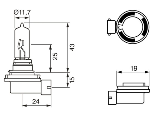 лампа Н 9 12V 65W  BOSCH Pure Light 1987302082 - зображення 2