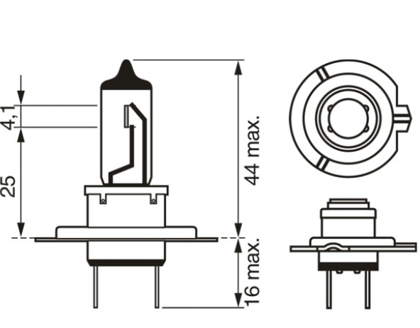 лампа H7 12V 55 W BOSCH Gigalight +200% блистер 1987301145 - зображення 2