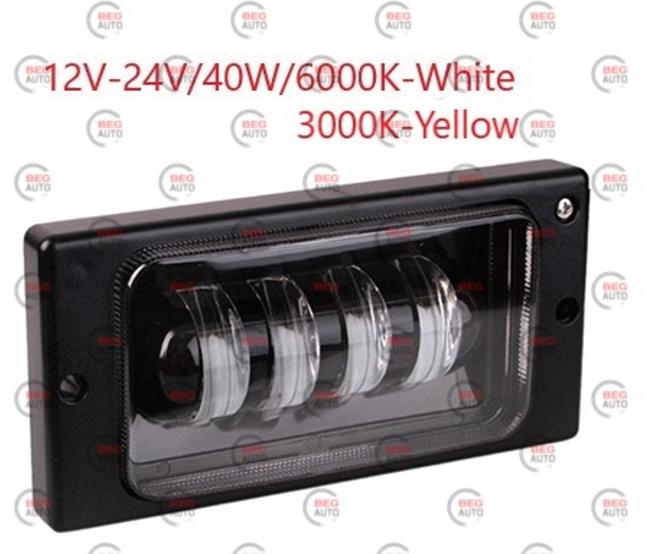 противотум. ВАЗ-2110-15 LED 40W 4 диод. элемент. white+yellow (метал. корп,) пара