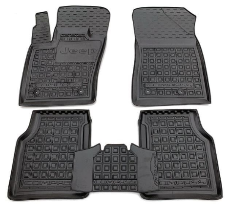 коврики салона Jeep Compass 2016-> борт 2,5см, с перемычкой