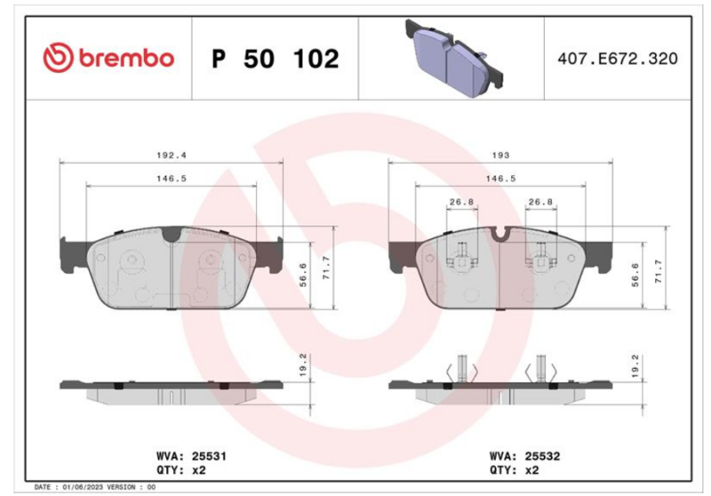 Гальмівні колодки дискові P50 102X - зображення 2