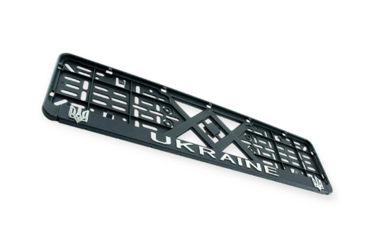 рамка под номер  книжка  "UKRAINE"  рельефная хром улучшенная