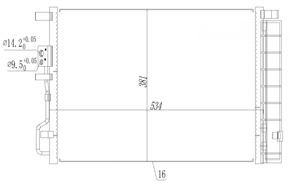 радиатор кондиционера Hyundai Tucson, Kia Sportage 16->  (HART)