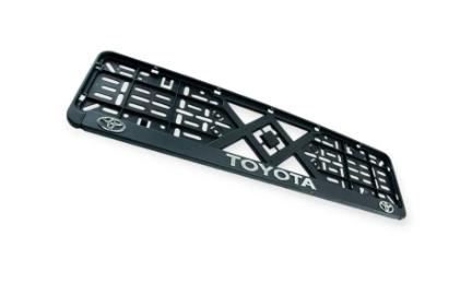 рамка под номер книжка  "TOYOTA"  рельефная хром улучшенная