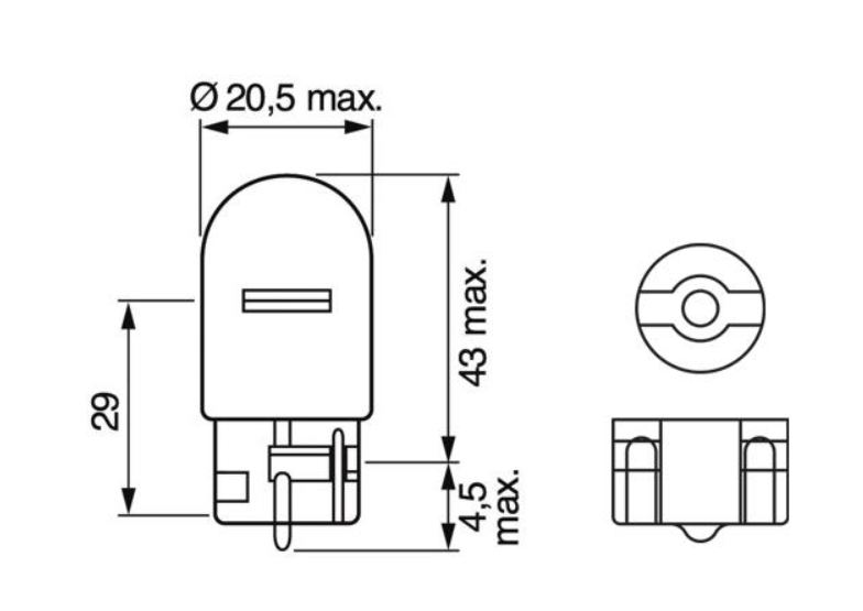 лампа БЦ 12V 21W W3х16d BOSCH ECO 1987302822 - зображення 2