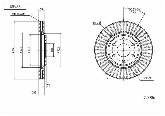 диск тормозной пер. Nissan Navara, NP300, Pathfinder 05-> (d296x28mm)  (HART)