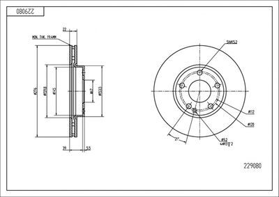 диск тормозной пер. MB A-Class (W169), B-Class (W245) 04-> (d276x22)  (HART)