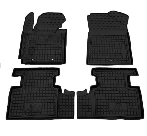 коврики салона Kia Soul 2014-> борт 2,5см, с перемычкой