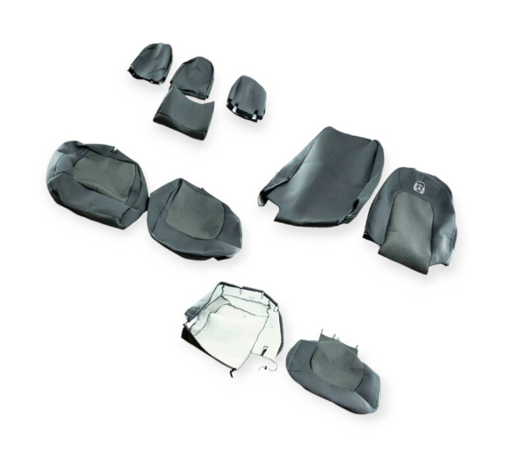 чехлы салона Mercedes Sprinter (1+2) 2016->  фургон, раздельная "ткань" серые