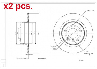 диск тормозной зад. BMW 1 (E81, E87), 3 (E90) 05-> (296x10.5mm)  (HART)