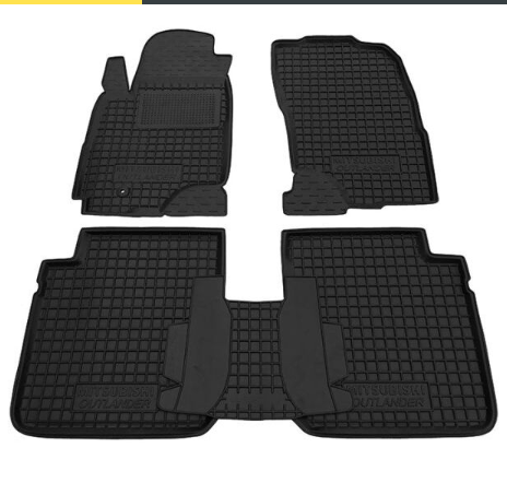 коврики салона Mitsubishi Outlander 2003-2006 АКП борт 2,5см, с перемычкой