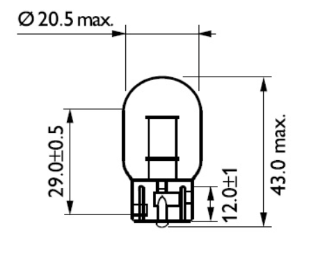 лампа БЦ 12V 21W W3х16d PHILIPS (пара) 12065B2 - зображення 3